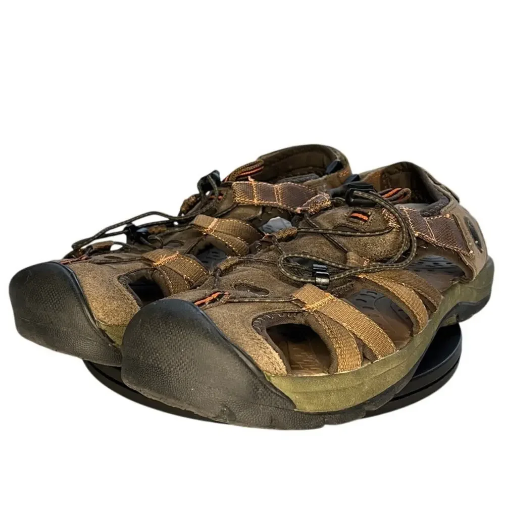 Mens G.H. Bass 2125-200 Leather Hiking Slingback Fisherman Sandal SZ 11.5M Brown